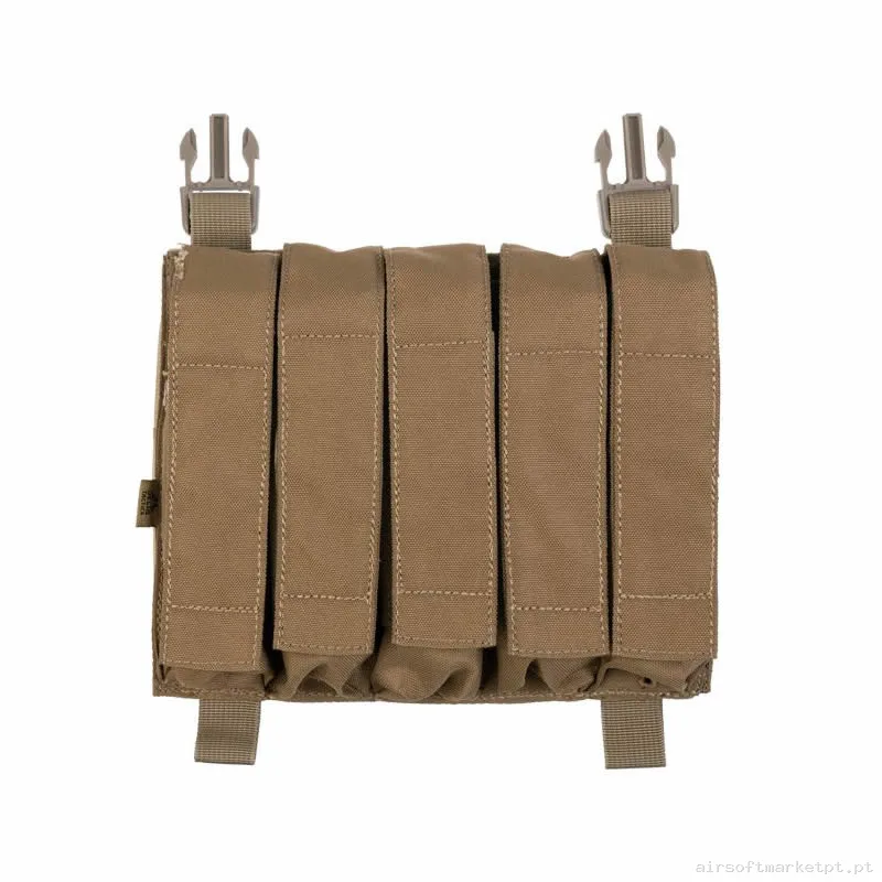 Pouch Magazine Pouch Quintuple Mp5/Mp7 Delta Tactics Force Solapa Detachable coyote — Coletes & Rigs — Airsoft Market PT