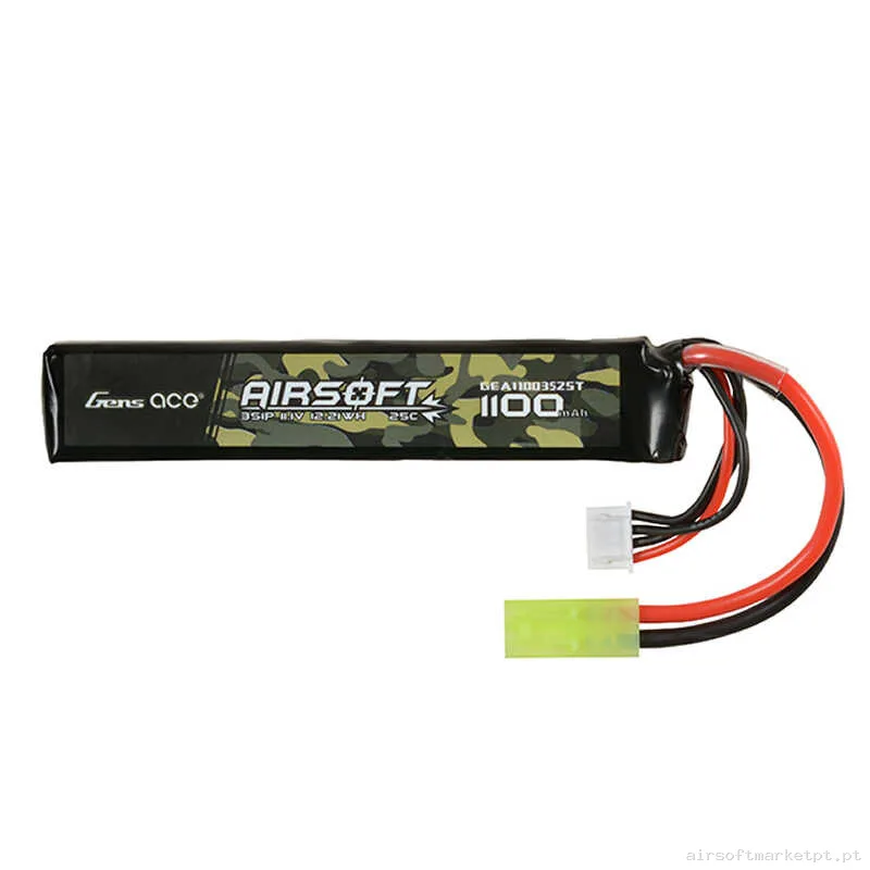 Bateria Lipo Stick Gens Ace 1100mah 11.1v 25c — Baterias & Carregadores — Airsoft Market PT