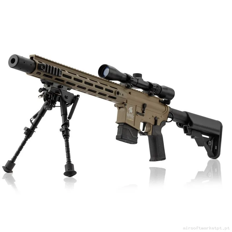 Fusil Lt-32 Dmr Lancer Tactical Tan Y Negro + Mira + Bipode — Rifles de Assalto (AR/M4/AK) — Airsoft Market PT (foto 2)