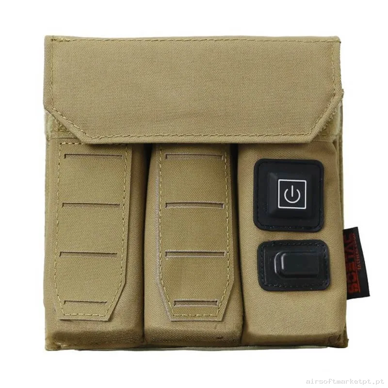 Pouch Magazine Pouch Triplo Pistola Soetac com Sistema Aquecedor tan — Carregadores / Magazines — Airsoft Market PT