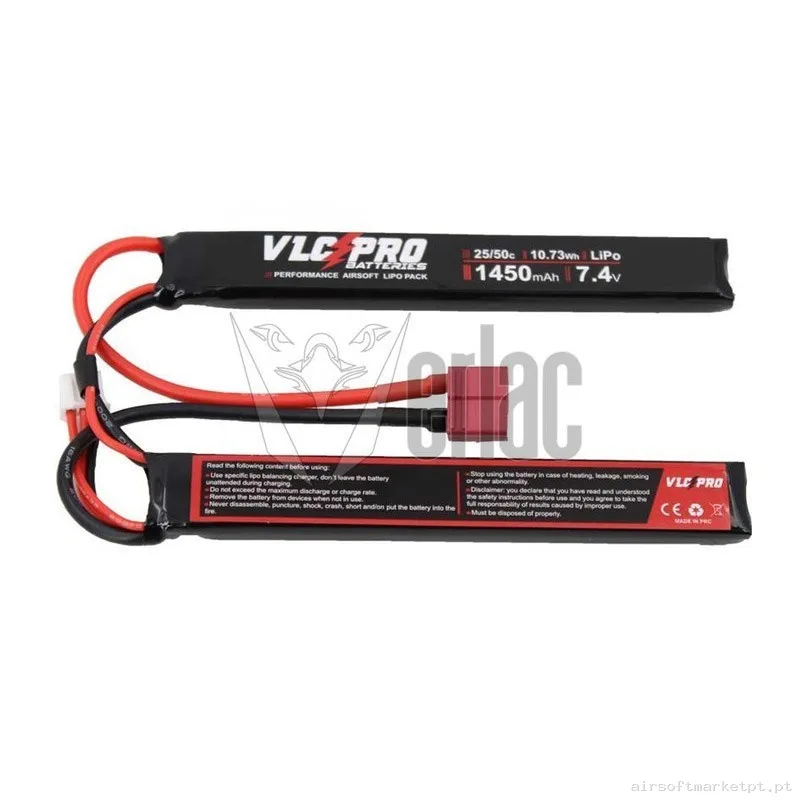 BATERÍA VLC PRO 7.4V 1450 MAH 25C-50C 2 MÓDULOS T-Dean — Baterias & Carregadores — Airsoft Market PT