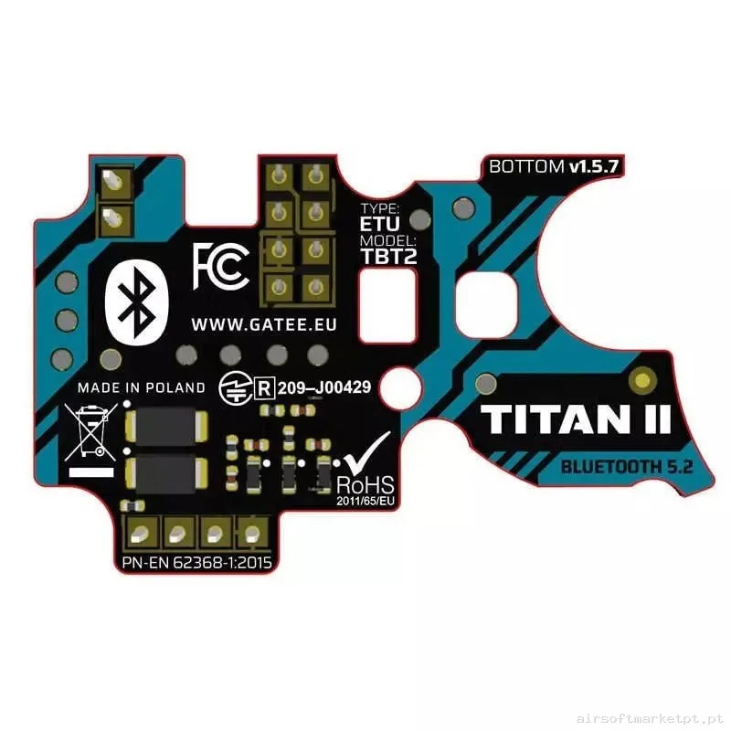 GATILLO ELECTRONICO GATE TITAN II BLUETOOTH VER.2 EXPERT CABLEADO DELANTERO — Peças Internas (AEG) — Airsoft Market PT