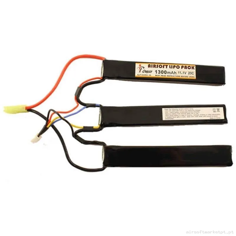 BATERÍA LIPO IPOWER 11.1 V 1300 MAH - 3 MODULOS Tamiya 20-40 C — Baterias & Carregadores — Airsoft Market PT