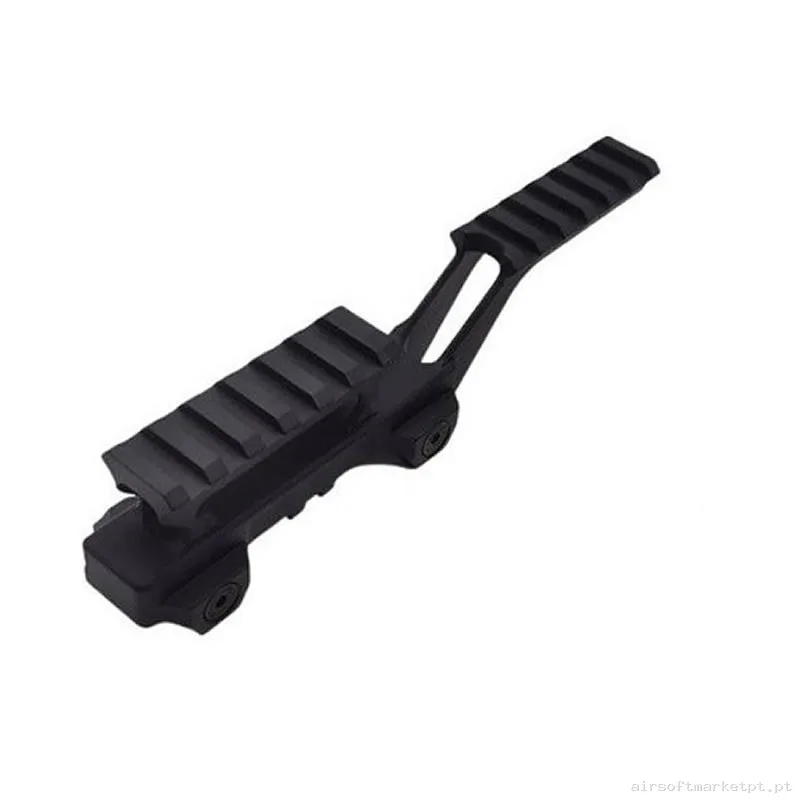 Montura doble elevada metálica tipo hydra negra — Miras & Ópticas — Airsoft Market PT