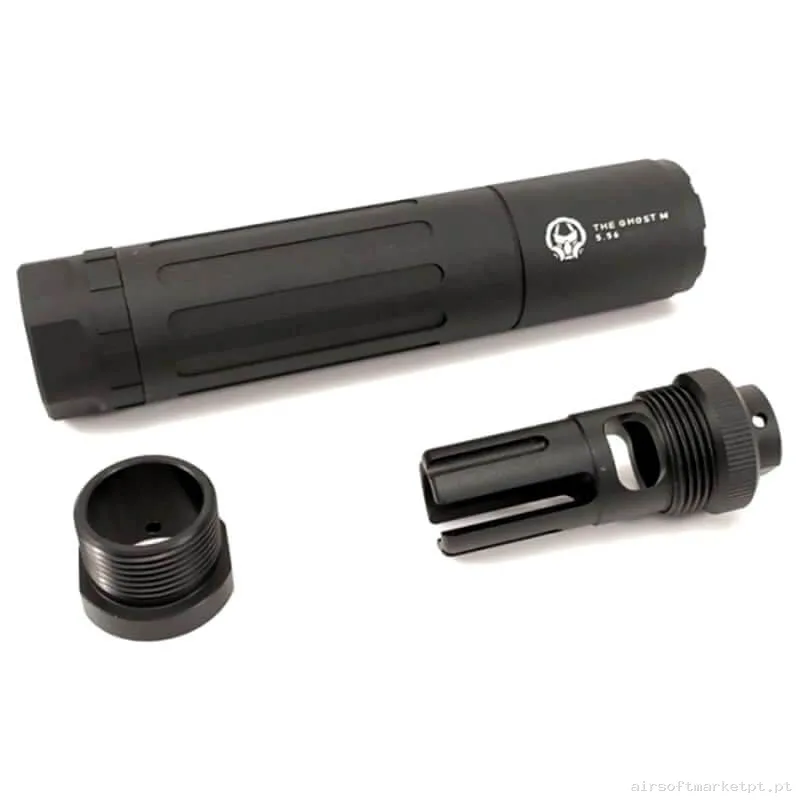 Externo Supressor Oem Estilo Ghost com Quebra-chamas negro — Acessórios & Componentes — Airsoft Market PT