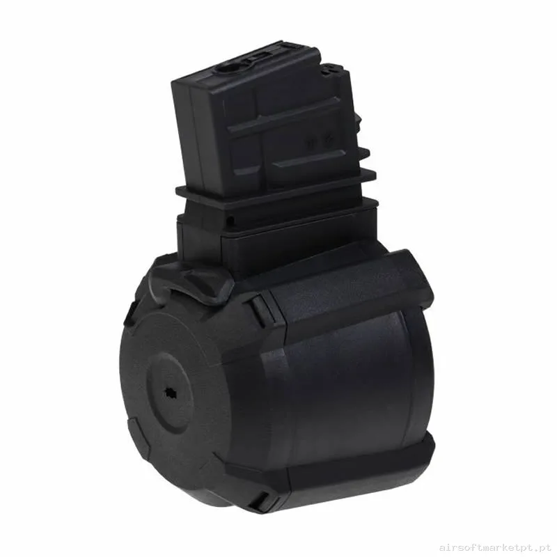 Magazine Réplica Drum G36 Saigo Eléctrico 1000 Bbs negro — Carregadores / Magazines — Airsoft Market PT