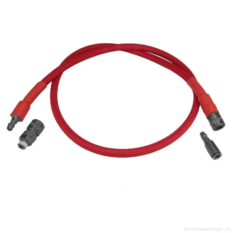 HPA Linha Us Balystik Deluxe Linha Remota para Regulador HPA vermelho — HPA & Linhas — Airsoft Market PT