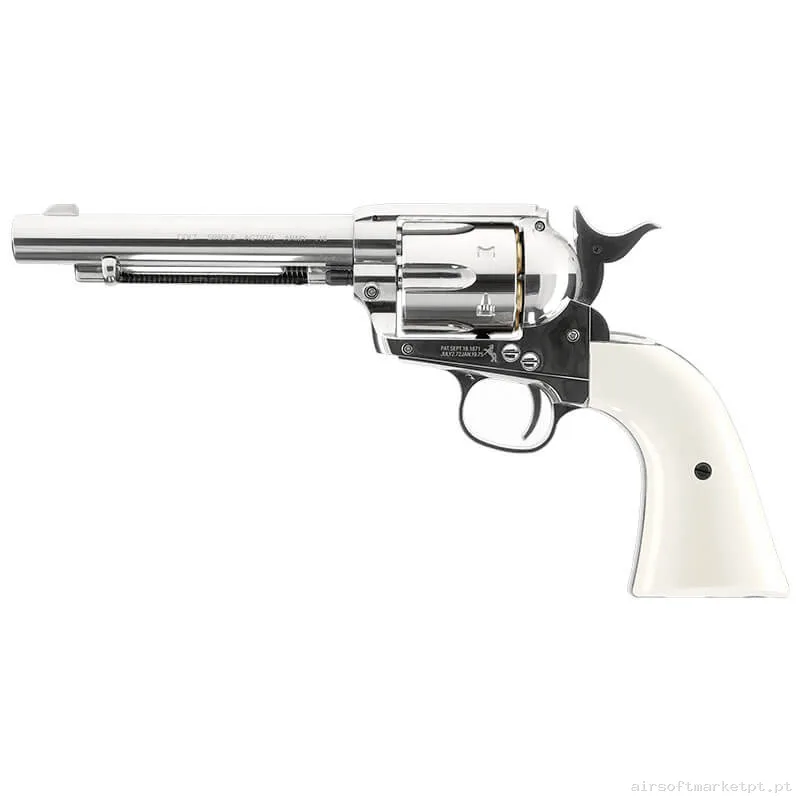 Airgun CO2 4.5mm Revolver Umarex Saa .45 Peacemaker 5.5" BB Prata — Pistolas — Airsoft Market PT
