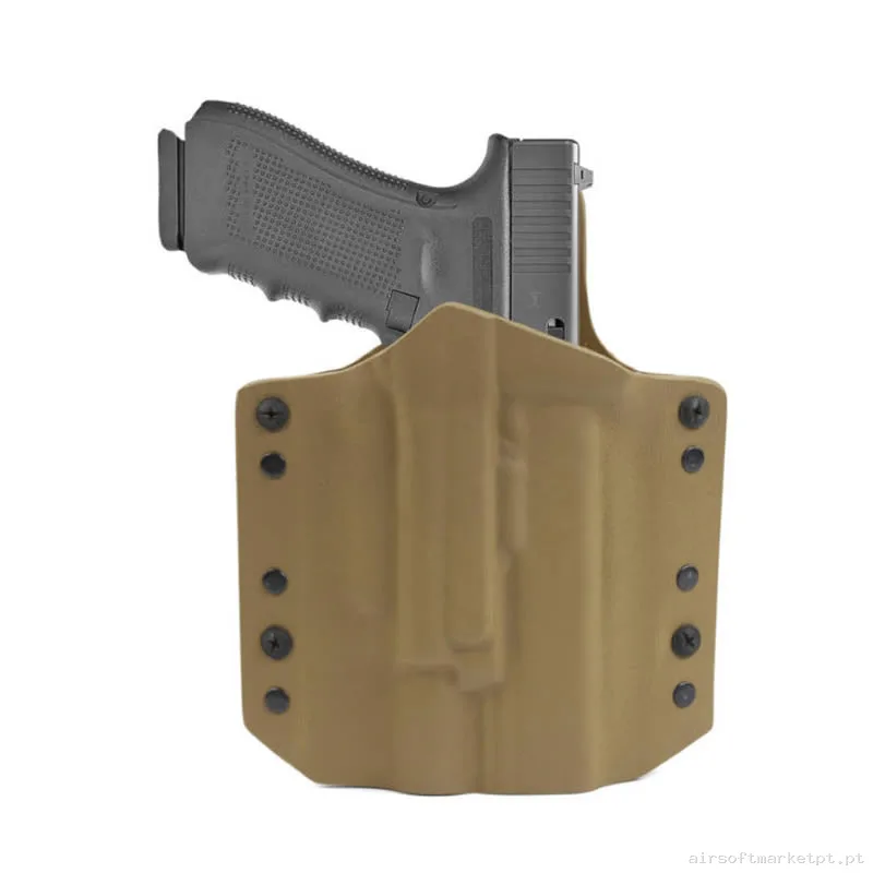Pistolera Rigida Glock 17/19 Warrior Assault Ares Compatible com X300/X400 Kydex coyote tan — Coletes & Rigs — Airsoft Market PT