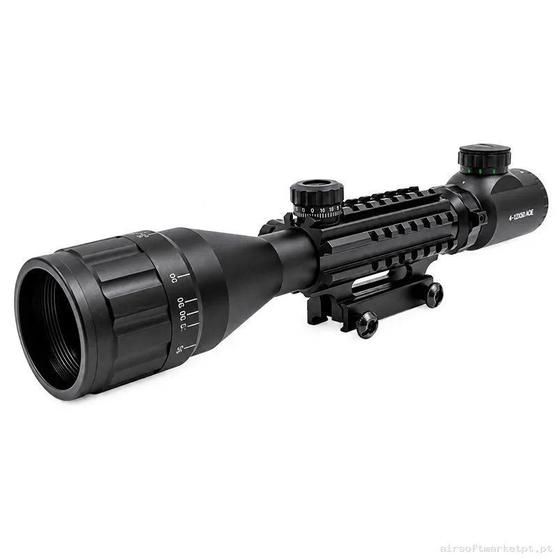 Visor Arsenic Argon 4-12x50 AOEG Con Railes Negro - Ajuste Exterior — Miras & Ópticas — Airsoft Market PT