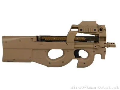 FN Herstal P90 Red Dot Cybergun Tan — Rifles de Assalto (AR/M4/AK) — Airsoft Market PT (foto 2)