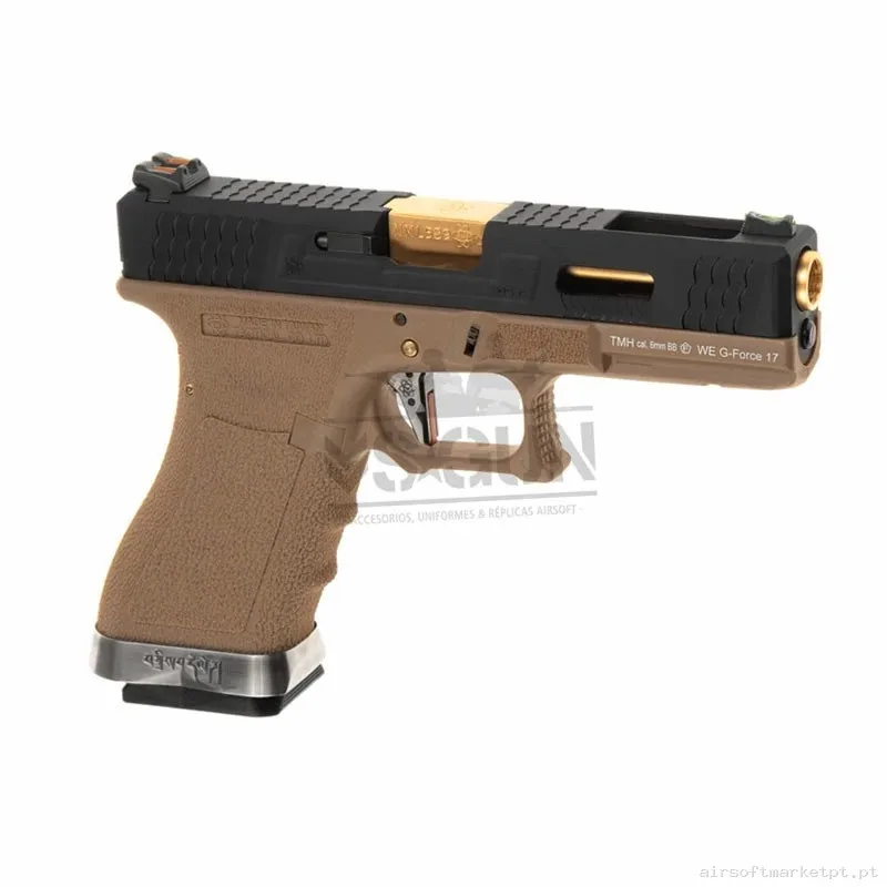 PISTOLA G17 WE G-FORCE 17 TAN/GOLD — Pistolas — Airsoft Market PT