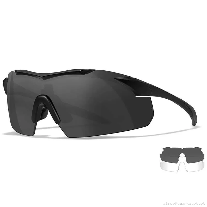 Óculos Wiley X Vapor 2 Lentes (Escurecido/Transparente) Pretos — Proteção Ocular & Facial — Airsoft Market PT