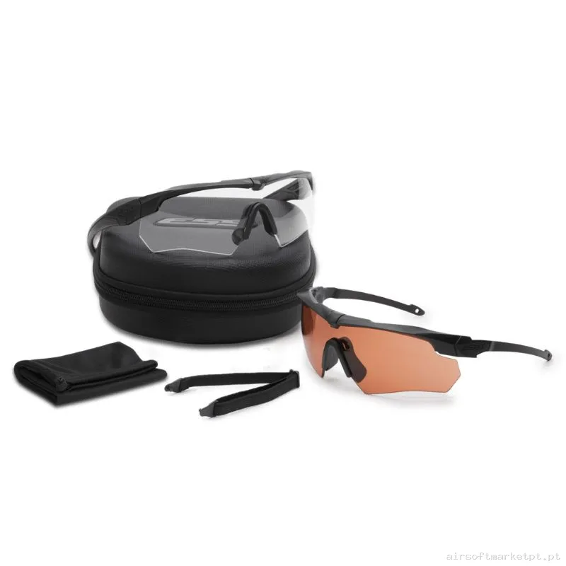 Óculos Ess Crossbow Supressor 2x Kit 2 Lentes (Cobre/Transparentes) Pretos — Proteção Ocular & Facial — Airsoft Market PT