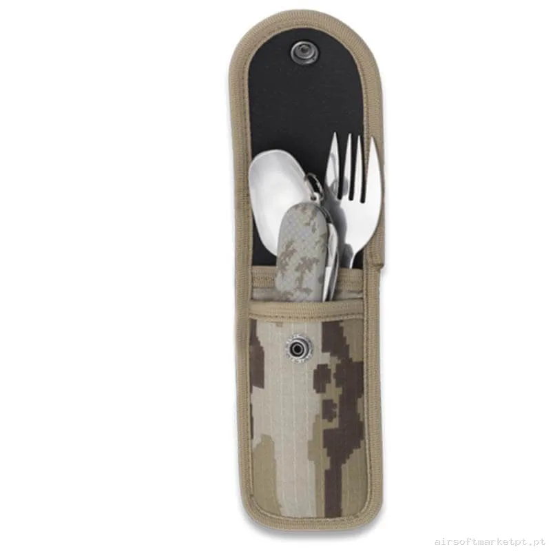 Kit de Talheres Albainox Camping com Capa Árido Pixelado — Outros — Airsoft Market PT