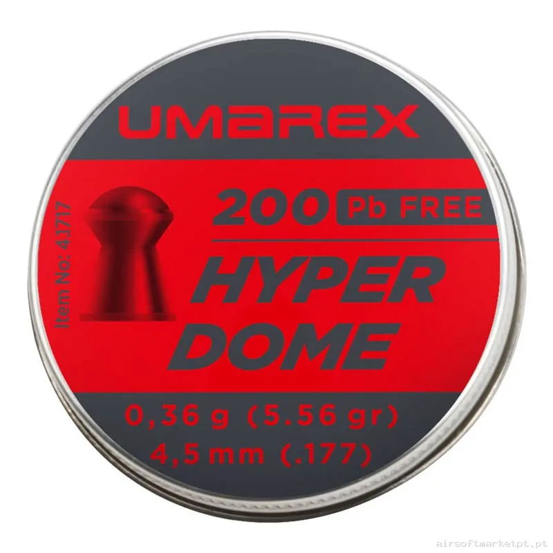 Perdigón Diábolo Punta Redondeada 4.5mm 0.36g Umarex Hyperdome 200u — Munição (BBs) — Airsoft Market PT