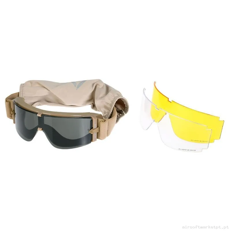 GAFAS PANTALLA TAN 3 LENTES X800 DELTA TACTICS — Proteção Ocular & Facial — Airsoft Market PT