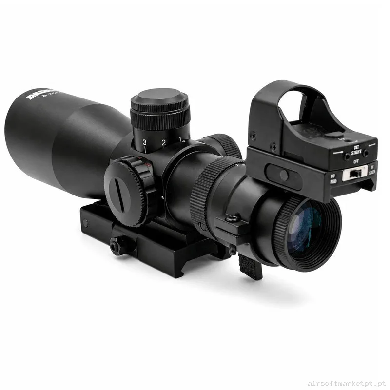 Visor Arsenic Argon 3-9x42 Con Mini Red Dot Negro - Ajuste Exterior — Miras & Ópticas — Airsoft Market PT (foto 2)