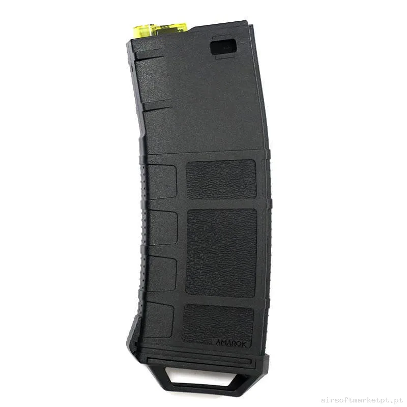 Magazine Réplica Midcap M4 Amarok Fast Feed B3 Polímero 250 Bbs negro/Amarelo — Carregadores / Magazines — Airsoft Market PT