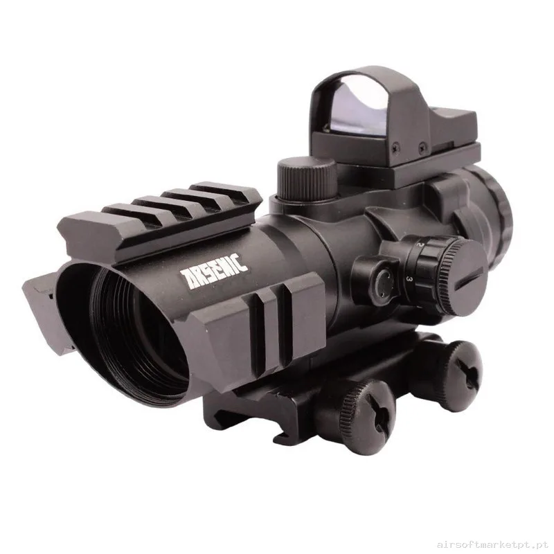 Rhino 4x32 + Micro Red Dot Arsenic Argon Negro AS8158 — Miras & Ópticas — Airsoft Market PT