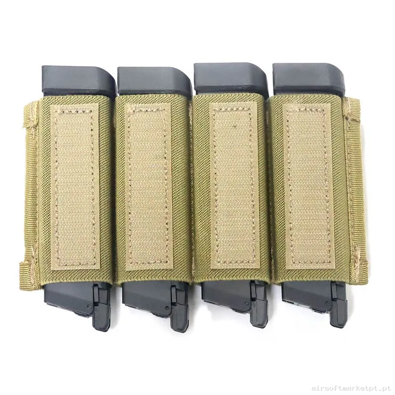 Pouch Magazine Pouch Cuadruple Pistola Conquer Mag Inner Insert SMG/9mm tan — Carregadores / Magazines — Airsoft Market PT