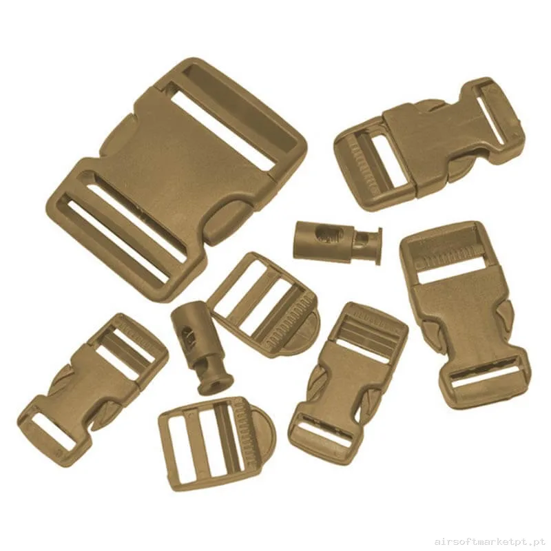 Conjunto de Fivelas para Mochila Mil-Tec coyote 9u — Acessórios & Componentes — Airsoft Market PT