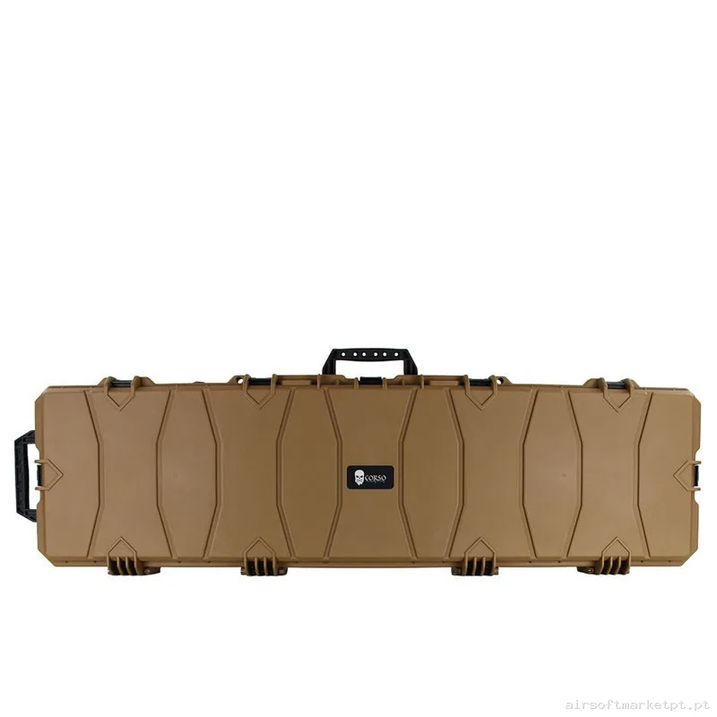 MALETA FUSIL CORSO ESPUMA PRE-CORTADA RIGIDA RUEDAS CORSAIR MK2 137CM TAN — Sacos & Mochilas — Airsoft Market PT