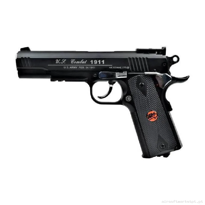 Airgun CO2 4.5mm Pistola Bruni U.s. Combat 1911 Blowback Full Metal BR-601MB negra — Pistolas — Airsoft Market PT