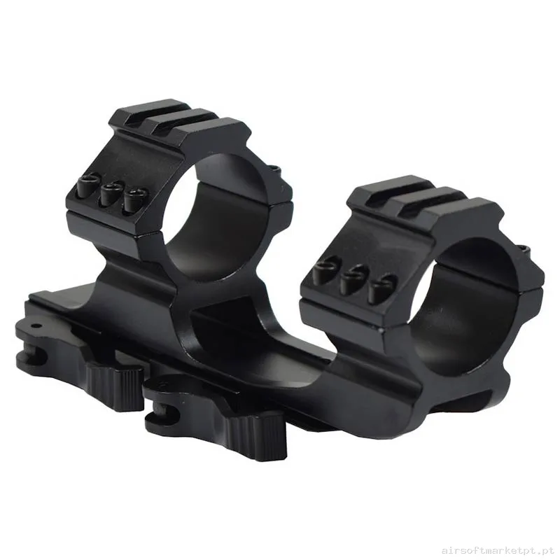 Externo Anilhas Altas 25/30mm Js Tactical Scope Mount QD Pretas — Acessórios & Componentes — Airsoft Market PT