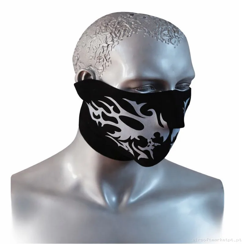 Máscara negro tribal neopreno — Proteção Ocular & Facial — Airsoft Market PT