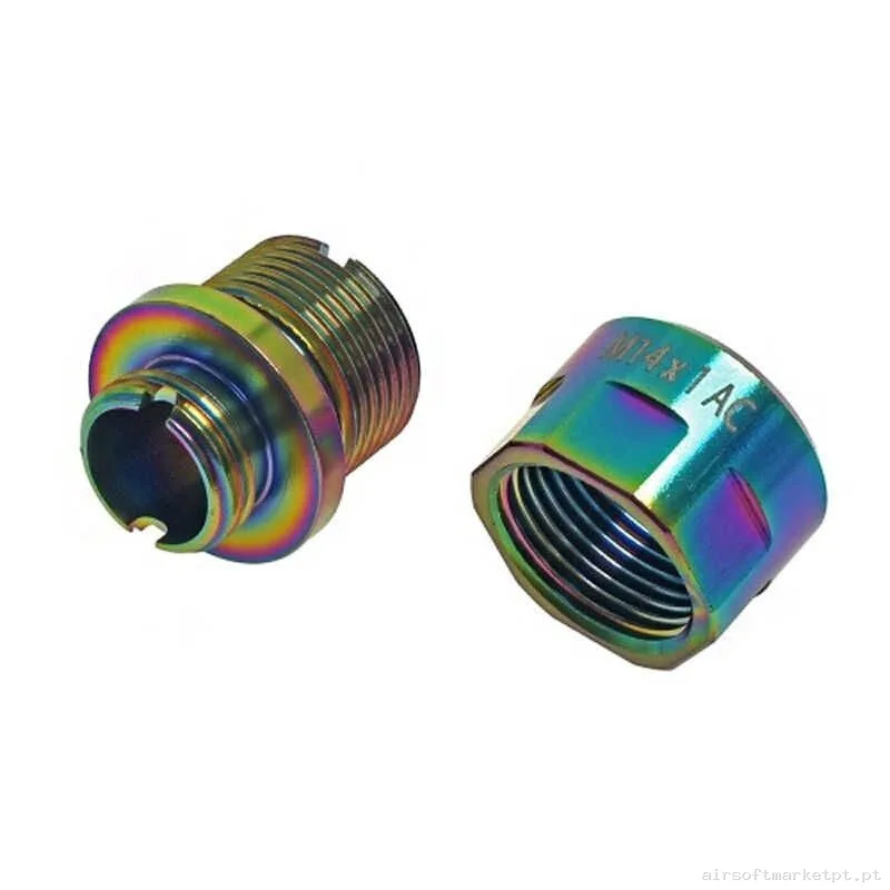 ADAPTADOR SILENCIADOR PARA PISTOLA 11MM A 14MM COWCOW RAINBOW — Supressores & Tracers — Airsoft Market PT (foto 2)