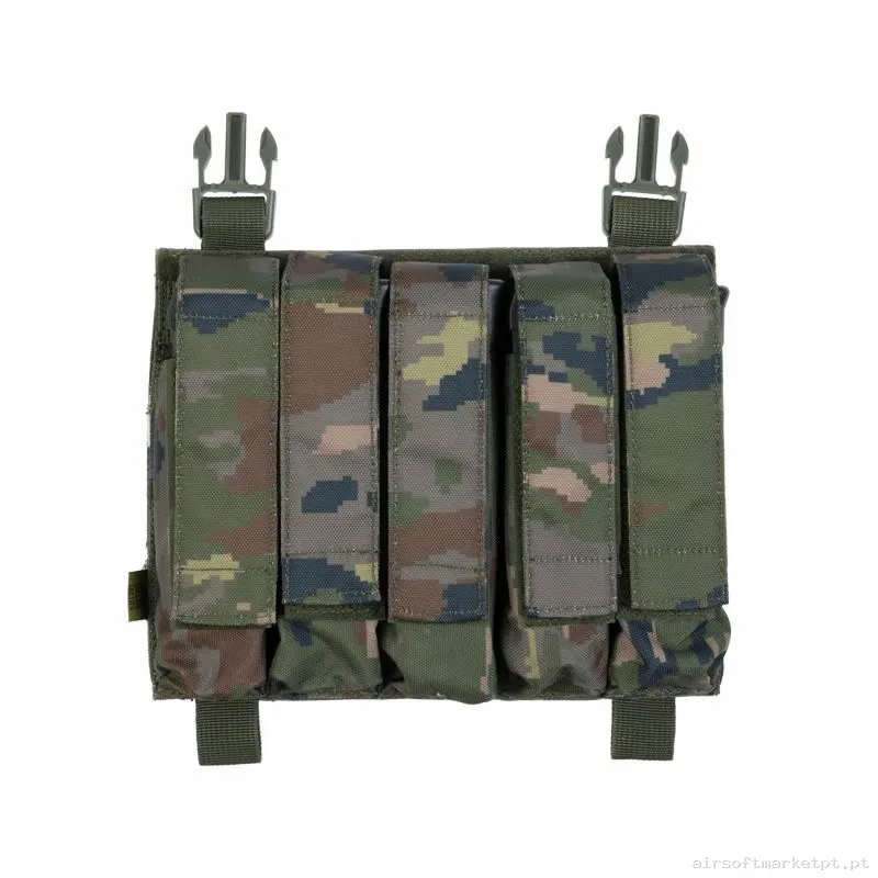 Pouch Magazine Pouch Quintuple Mp5/Mp7 Delta Tactics Force Solapa Detachable Boscoso Pixelado — Coletes & Rigs — Airsoft Market PT