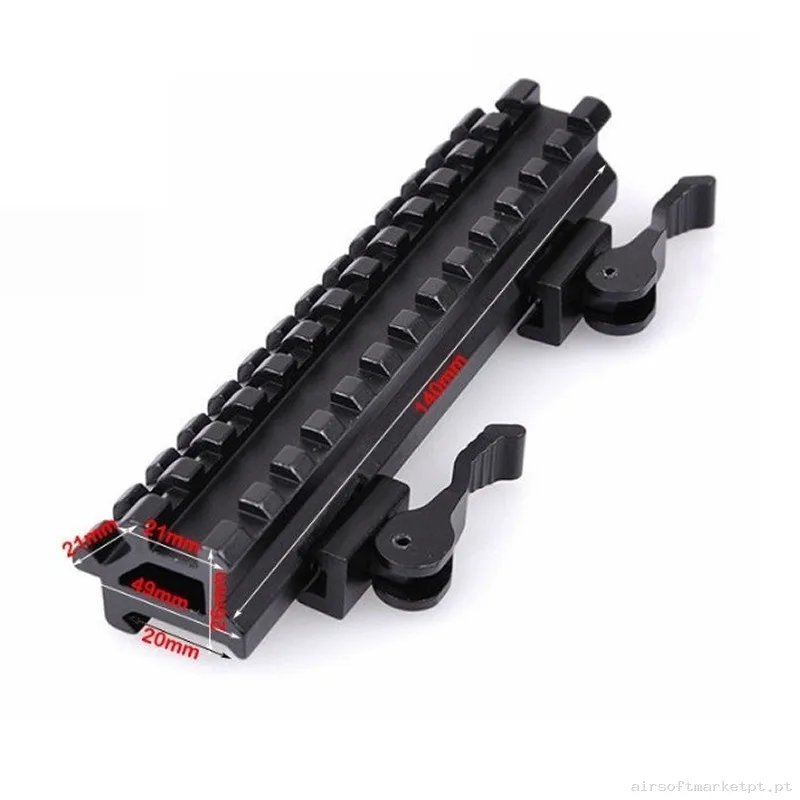 Montura 140 mm con anclajes qd con rail 45 — Miras & Ópticas — Airsoft Market PT