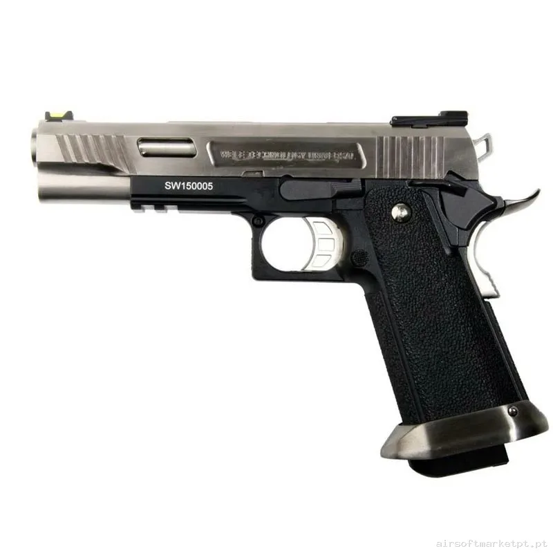PISTOLA WE HI-CAPA 5.1 T.REX GAS Negra/Plata — Pistolas — Airsoft Market PT
