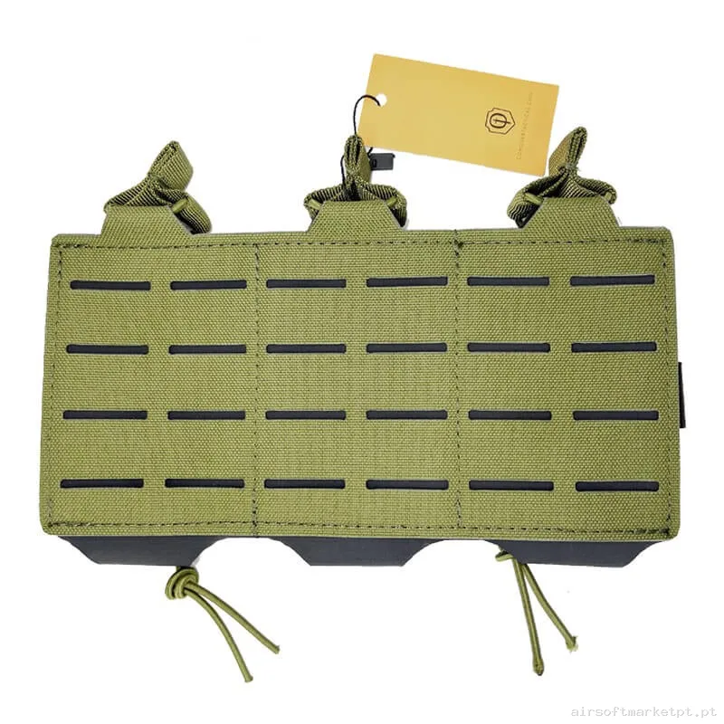 Pouch Magazine Pouch Triplo M4 Conquer Laser Cut verde od — Coletes & Rigs — Airsoft Market PT