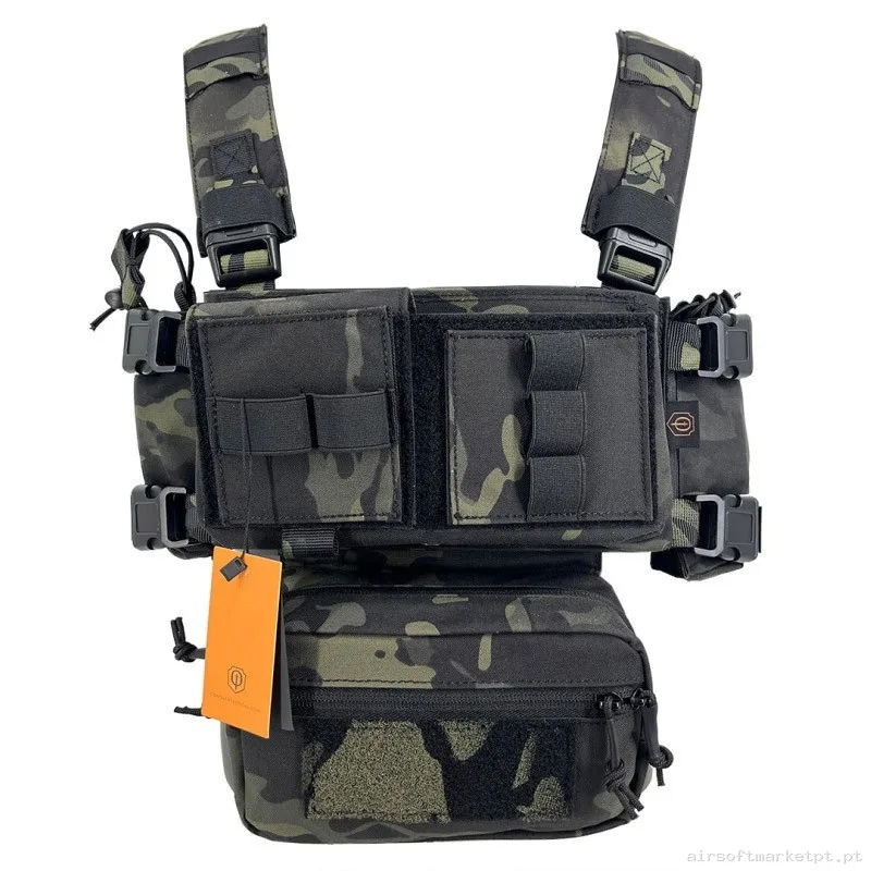 Chest Rig Conquer Multicam Black — Coletes & Rigs — Airsoft Market PT