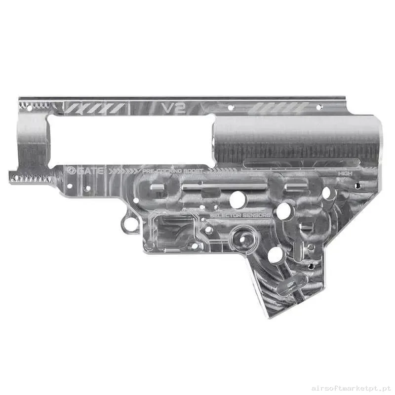 CARCASA GEARBOX V2 GATE EON SILVER QSC REFORZADA 8MM — Peças Internas (AEG) — Airsoft Market PT (foto 4)
