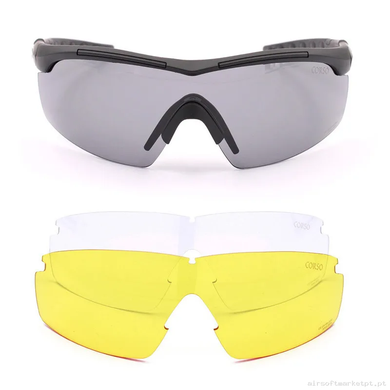Gafa Corso Revenge Wing 3 con funda + 3 lentes intercambiables negro — Outros — Airsoft Market PT (foto 2)