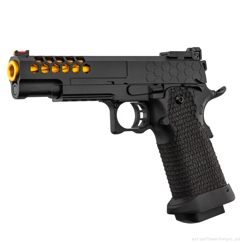 Pistola GBB Hi-Capa 5.1 Golden Eagle Excaut negra-dorada — Pistolas — Airsoft Market PT