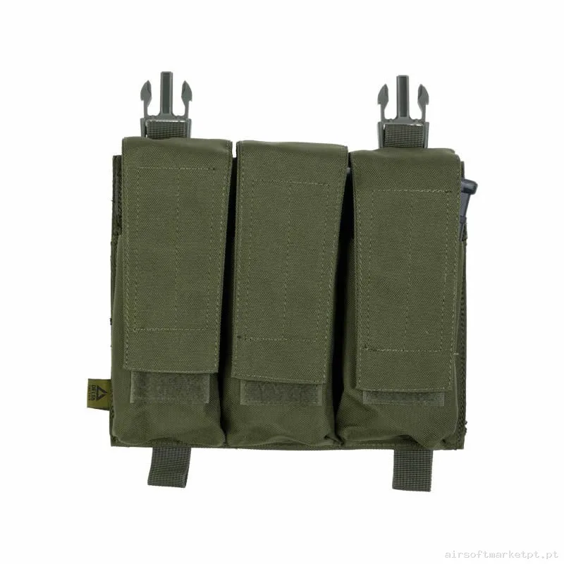 Pouch Magazine Pouch Triple M4 Delta Tactics Force Solapa Detachable verde od — Coletes & Rigs — Airsoft Market PT