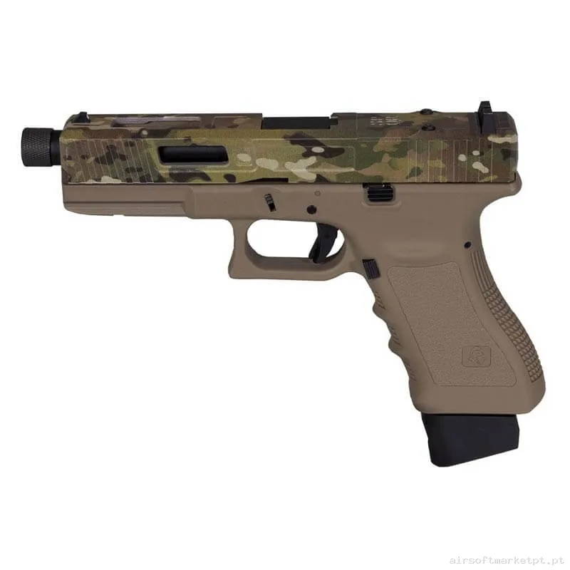 Réplica CO2 Pistola Secutor Gladius Magna III Custom tan/Estilo multicam — Pistolas — Airsoft Market PT