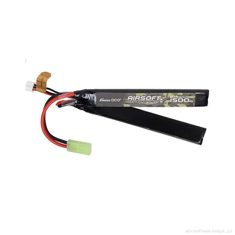 BateríA Gens Ace 1500mah 25c 7.4v 2 Modulos Tamiya — Baterias & Carregadores — Airsoft Market PT