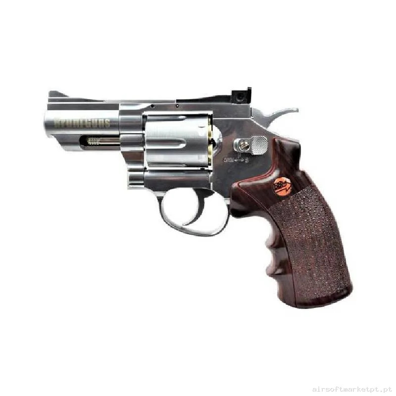 Airgun CO2 4.5mm Revólver Bruni 2.5" Full Metal BR-708S Prata — Pistolas — Airsoft Market PT