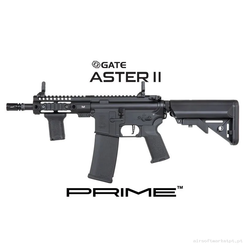 REPLICA AEG SA-P21 PRIME ASTER II MOTOR BRUSHLESS SPECNA ARMS NEGRA — Rifles de Assalto (AR/M4/AK) — Airsoft Market PT