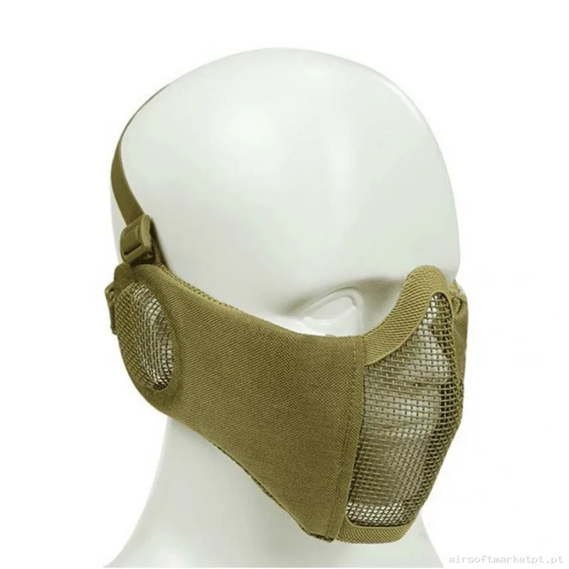 Máscara V Rejilla+Tela Orejeras Tan — Proteção Ocular & Facial — Airsoft Market PT