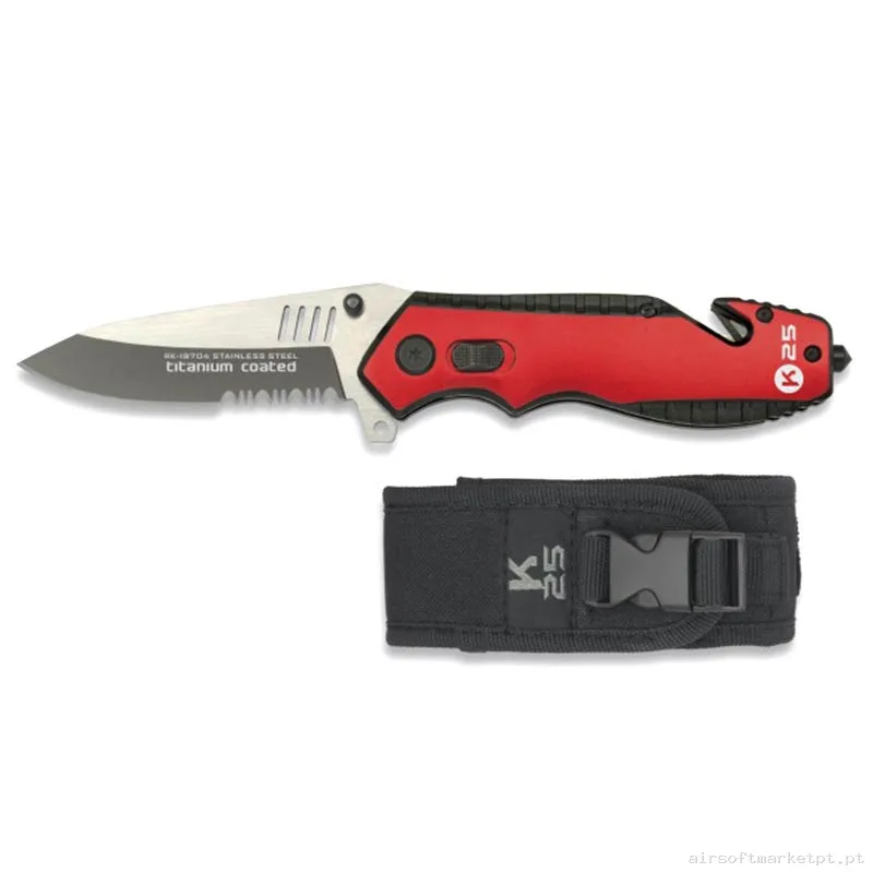 Faca Tática K25 19704 Revestido de Titânio 8.4cm com Capa — Ferramentas — Airsoft Market PT