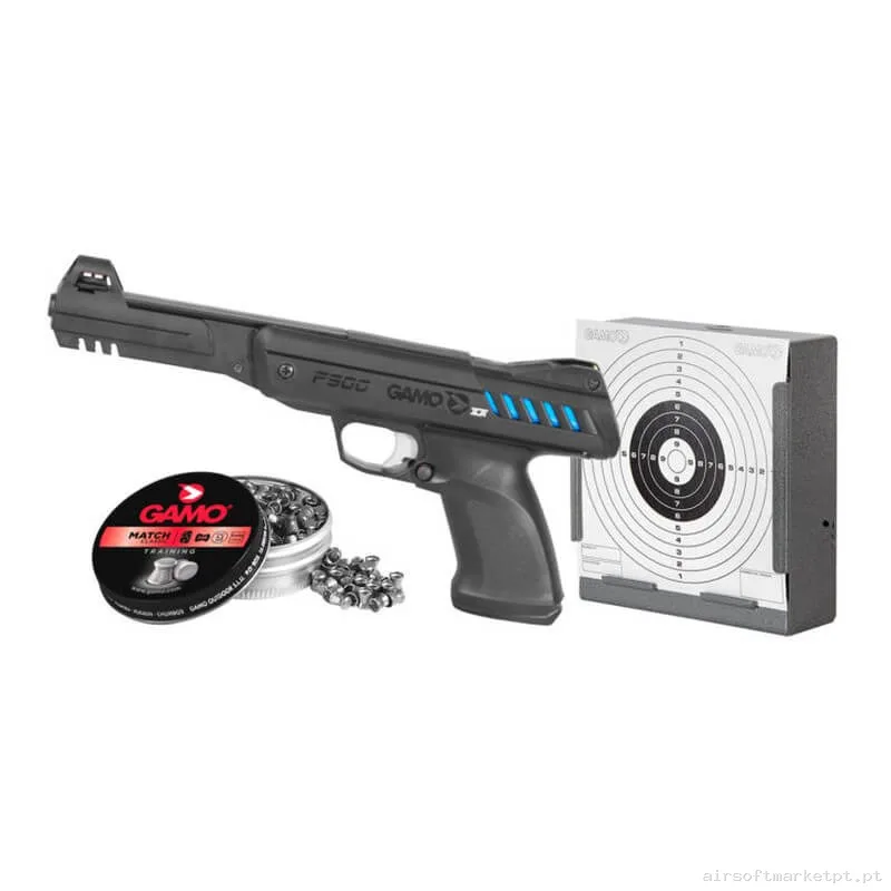 Airgun Gas Pistão 4.5mm Pistola Gamo P-900 Igt Gunset negra/Azul — Pistolas — Airsoft Market PT