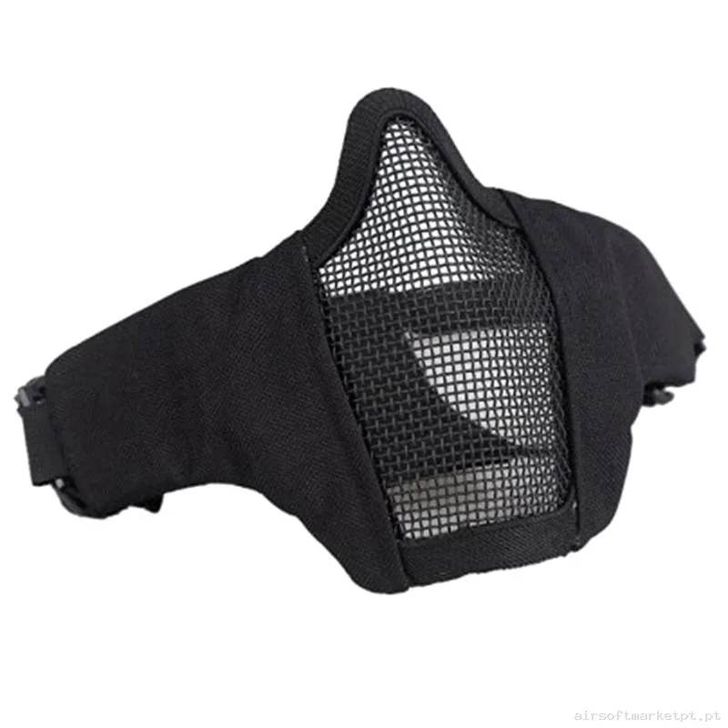 Máscara de Proteção Rede/Tecido Wosport Starker IV preta — Proteção Ocular & Facial — Airsoft Market PT