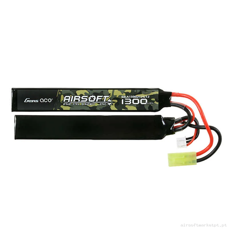 Bateria Lipo Nunchuk Doble Gens Ace 1300mah 7.4v 25c — Baterias & Carregadores — Airsoft Market PT