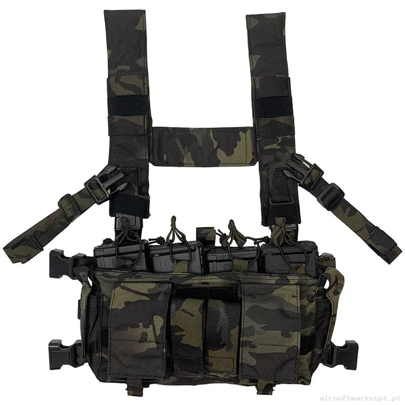 Chaleco Chest Rig Conquer Multi Chest Rig Estilo multicam Black — Coletes & Rigs — Airsoft Market PT
